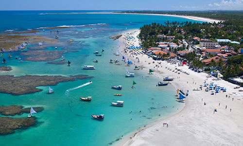 vista aerea da praia de porto de galinhas